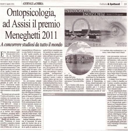 Ontopsicologia: em Assis, o Prêmio Meneghetti 2011